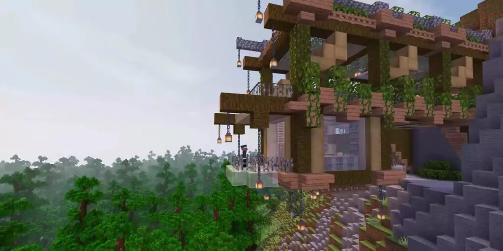minecraft mountain house