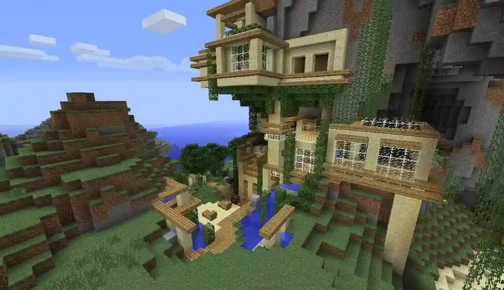 minecraft mountain house