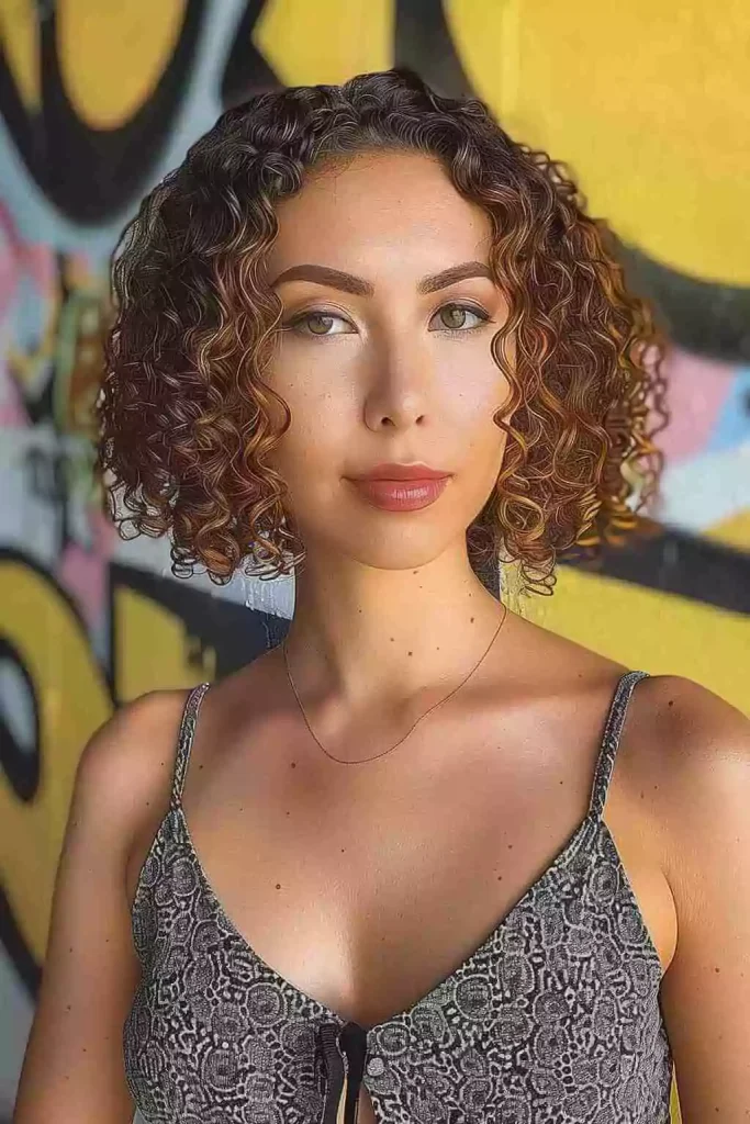 corkscrew curls short hair