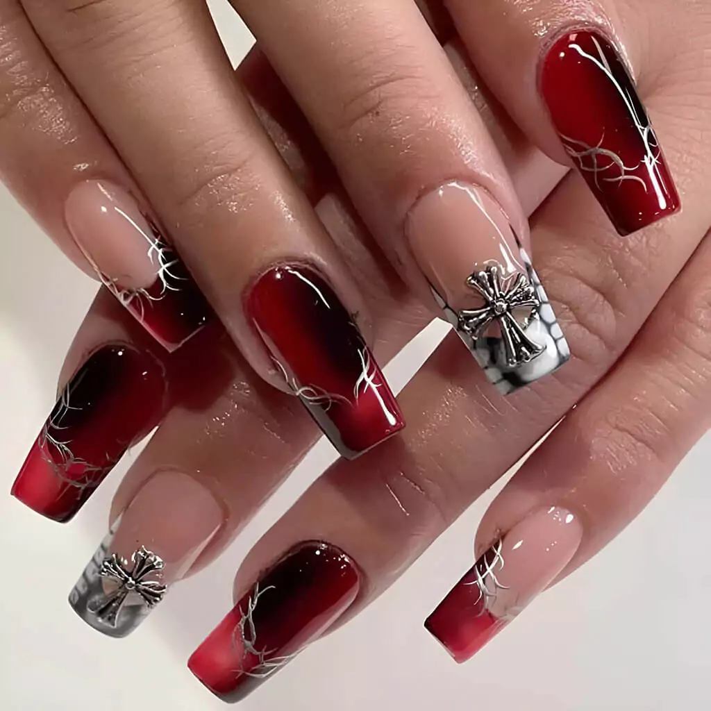 red french tip nails