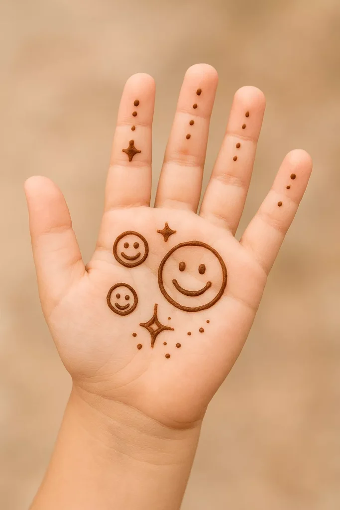 front hand simple mehndi design for kids