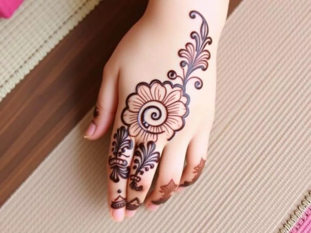 cute easy mehndi designs for kids