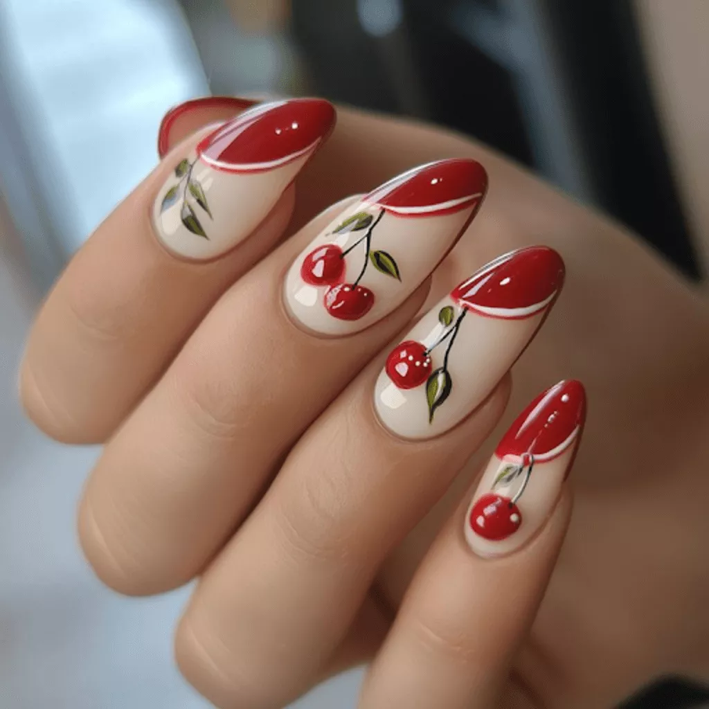 french tips in a pastel color