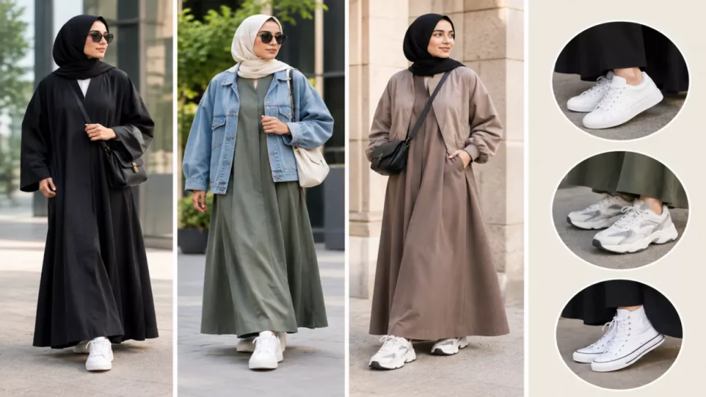 Sneakers Over Heels on Abaya