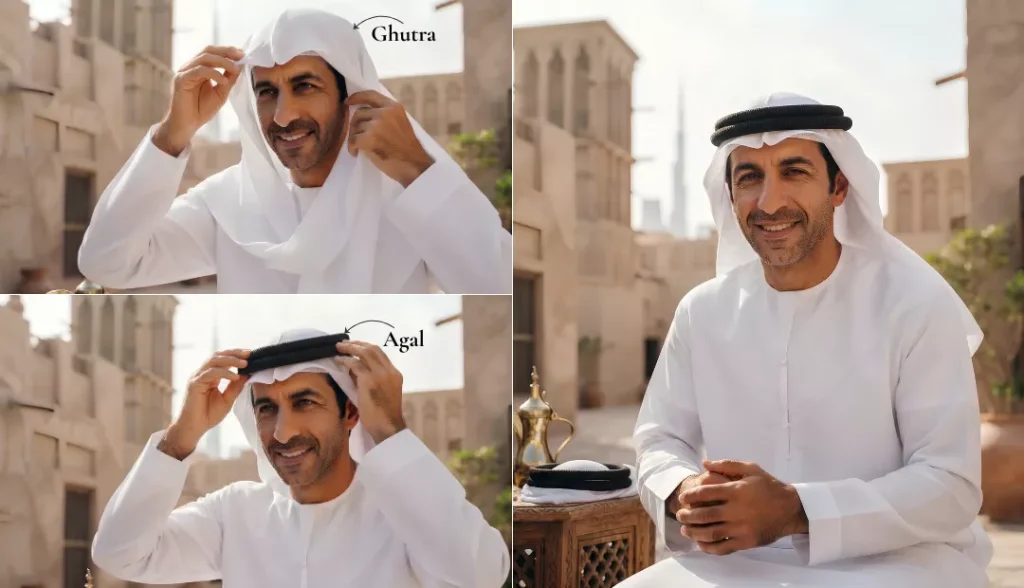 Traditional Emirati Ghutra and Agal